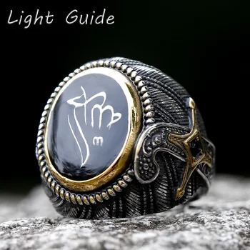 2023 New Unique Design 316L Stainless Steel Turkey Ring Turkish Signet Ring Zircon Stone Ethnic Style Jewelry free shipping