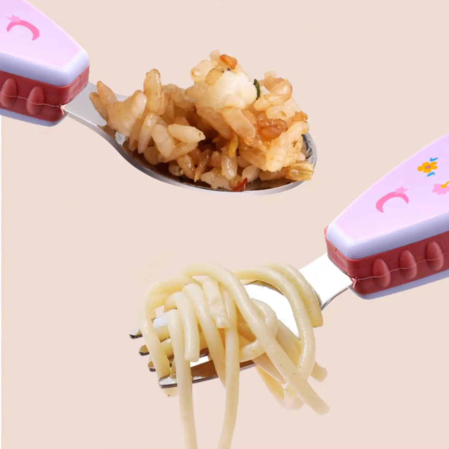 Baby Cutlery Set Children's cartoon spoon and fork set Lion Rocket Unicorn Baby cutlery Milk powder mixing 304 stainless steel