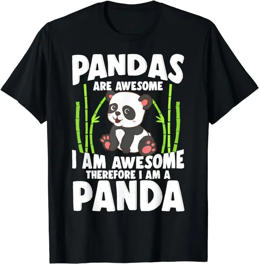 Cute Panda Graphic Custom Printed Summer T-Shirt