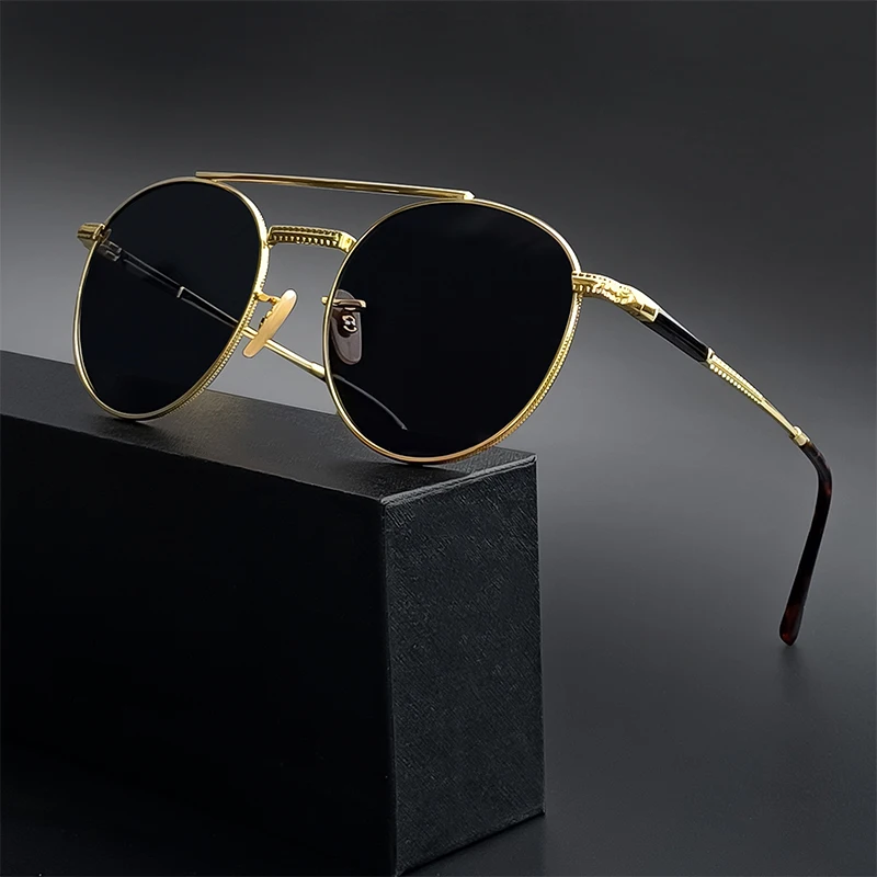 Raute polarisierte ovale Sonnenbrille Männer Retro Metallrahmen Sonnenbrille Frauen Angeln Sport Fahr party Geschenke Lunette de Soleil – Detail 1