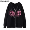 Hoodies Coat Womens Fun Skeleton Butterfly Patchwork Zip Up Hooded Jacket Loose Comfy Oversized Sweatshirt Girls Long Sleeve Top 5