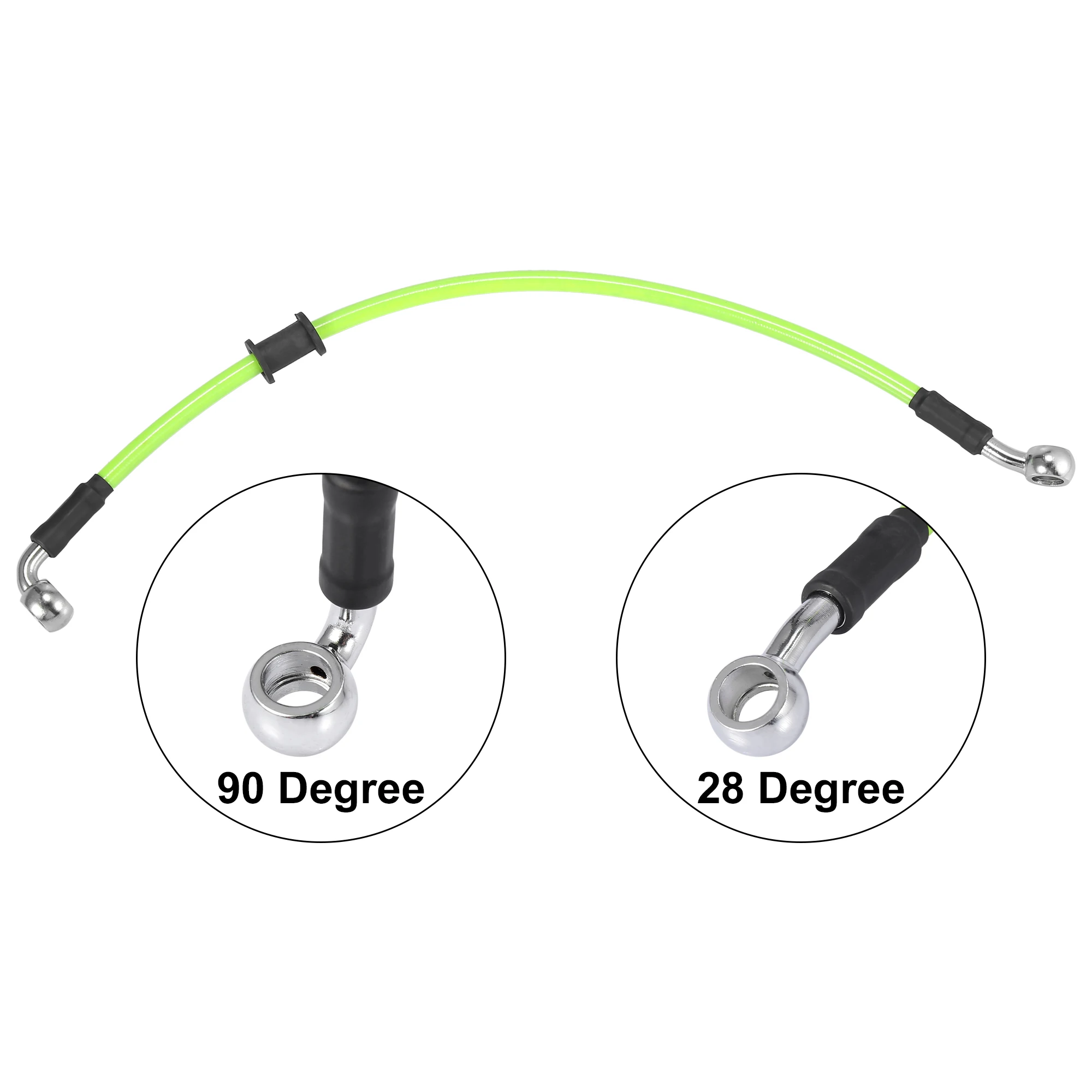 Motoforti Universal 40cm Motorcycle Brake Clutch Oil Hose Line Pipe Green Hydraulic Reinforced Stainless Steel Braided Hose