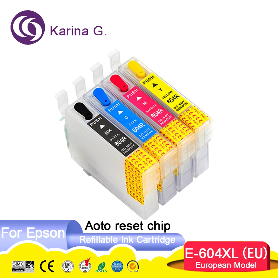 PACK FILLABLE CARTRIDGES FOR EPSON T604 and T604XL