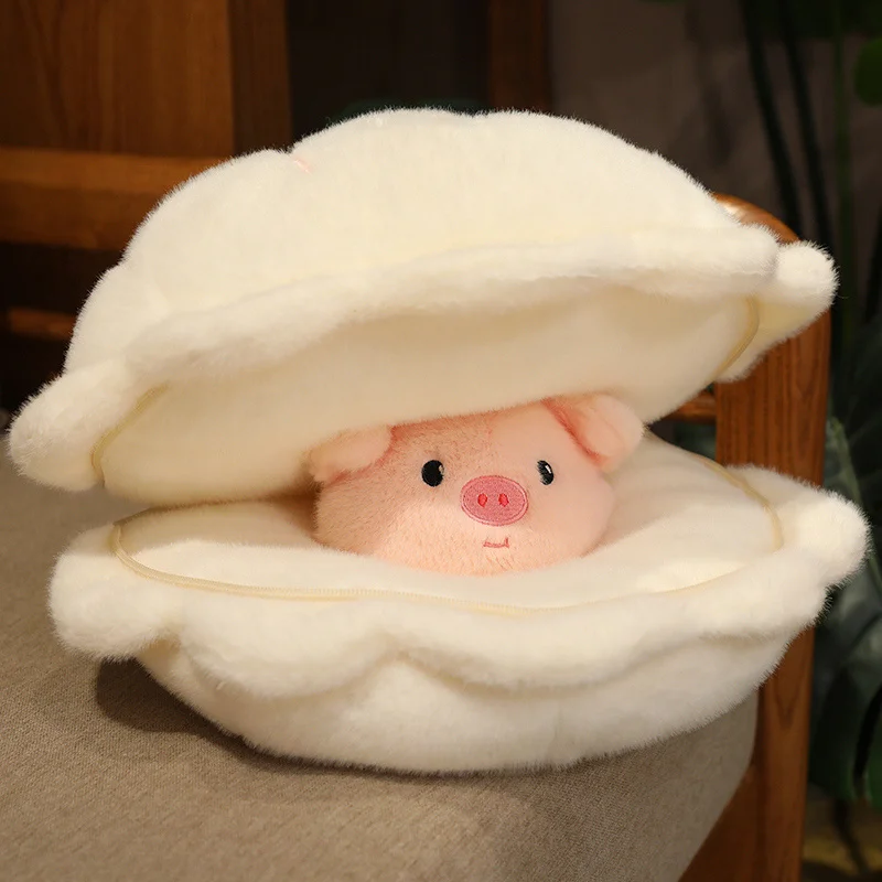 Ocean Theme Plushies Cute Pig Pearl Shell Plush Pillow Kawaii Gift For Girl Birthday Xmas Soft Home Bed Back Cushion 50cm 3