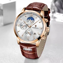 

LIGE Men Watch Luxury Leather Waterproof Sport Quartz Wristwatch Chronograph Military Watch for Men Relogio Masculino Men‘s Gift