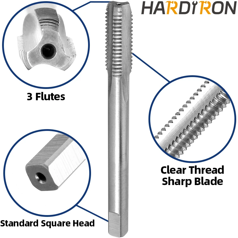 Hardiron M10x0.5 M10x0.75 M10x1 M10x1.25 M1.5 탭 및 다이 세트 오른손, 기계 나사 탭 및 원형 다이