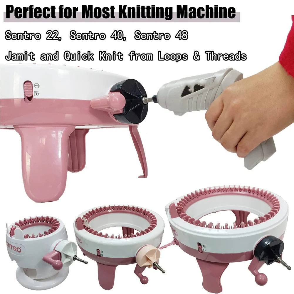 IALJ-Knitting Machine Drill Attachment for Sentro Knitting Machine Adapter 3 Quick Knit for Sentro 22 40 48