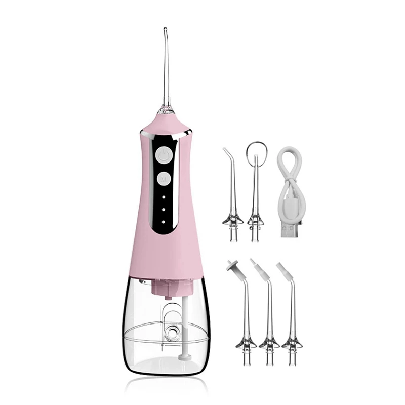

Oral Irrigator Water Flosser Thread Teeth Pick Mouth Washing Machine 5 Nozzels 3 Modes USB Rechargeable