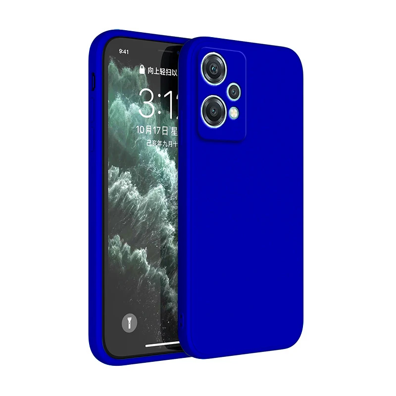 Candy Color Liquid Silicone Soft Back Cover Phone Case with Straight Edge Design