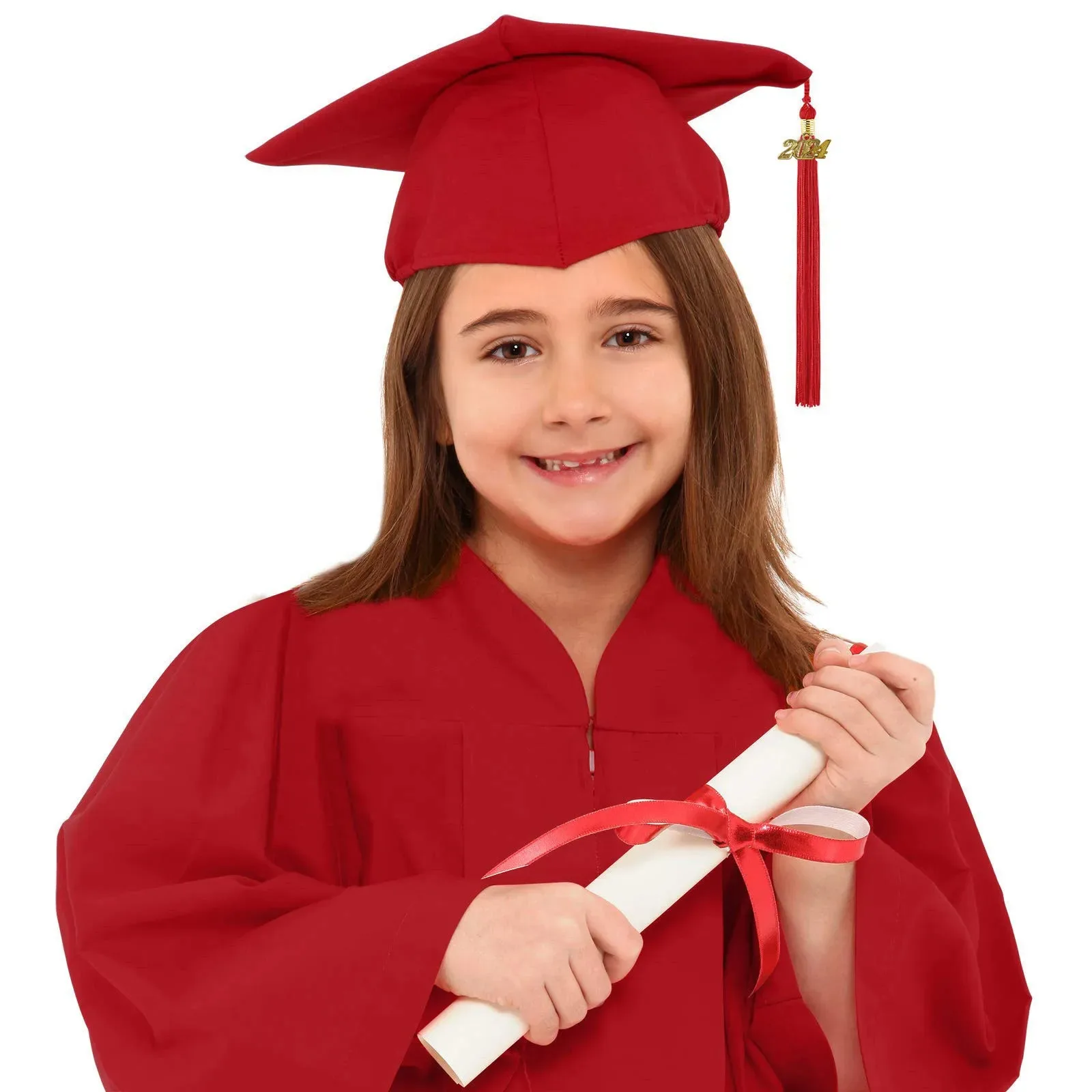 Children Academic Dress School Uniforms for Kids Preschool Kindergarten Graduation Gown Shawl Tassel Cap Set
