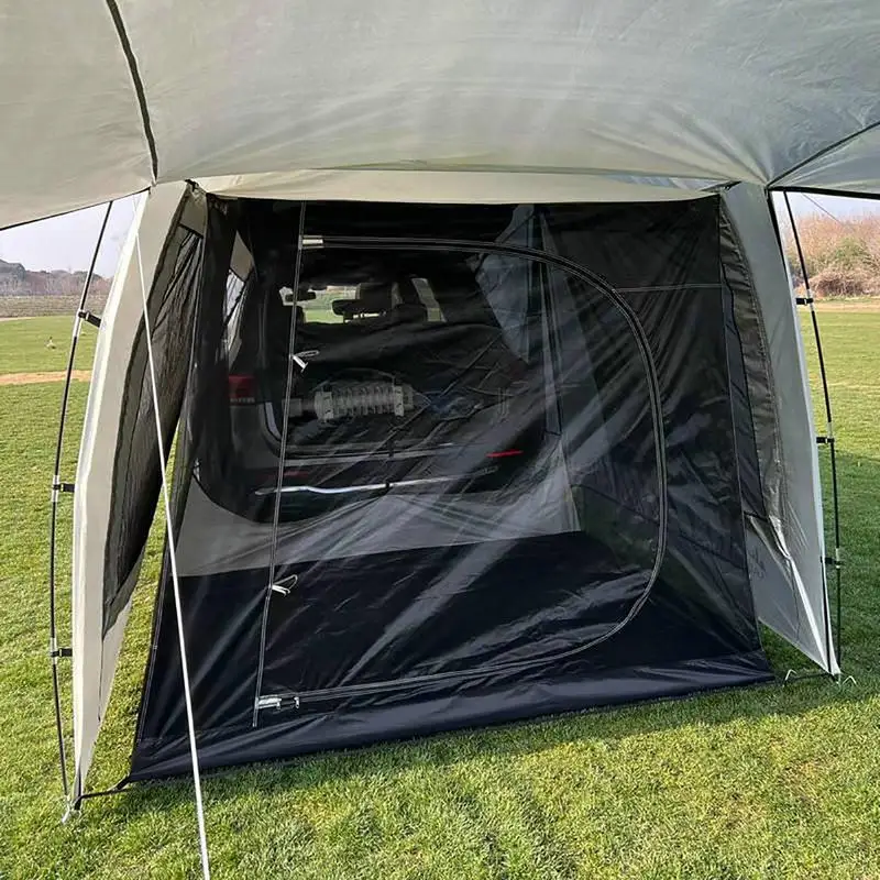 Autozeil, autoafdekking, autotent (grijs, voor combiwagen van 4,85 m