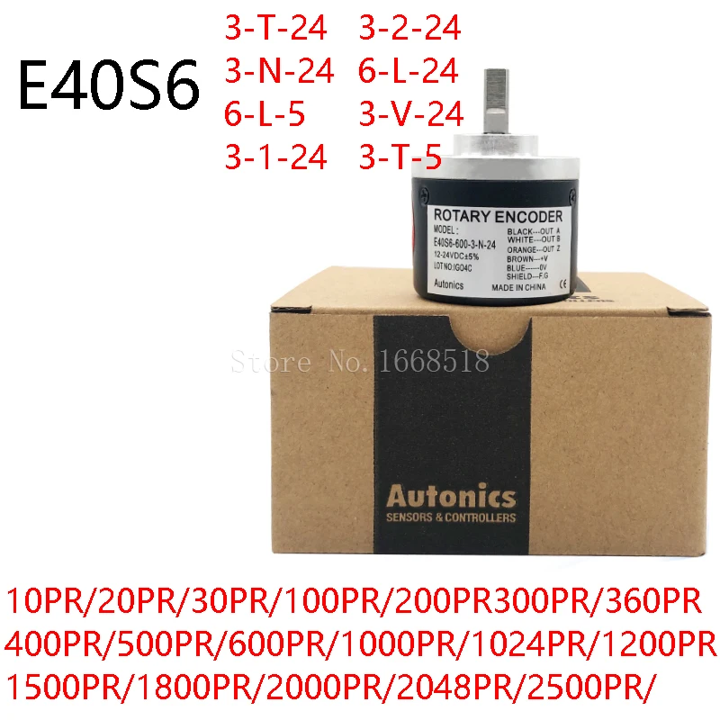 E40S6-1000-3-T-24 Encoder Rotante 100 200 360 500 600 1000 1024 1200 2000 2500 3-T-24 3-N-24 6-L-5 3-V-24 3-T-5 12-24Vdc Abz