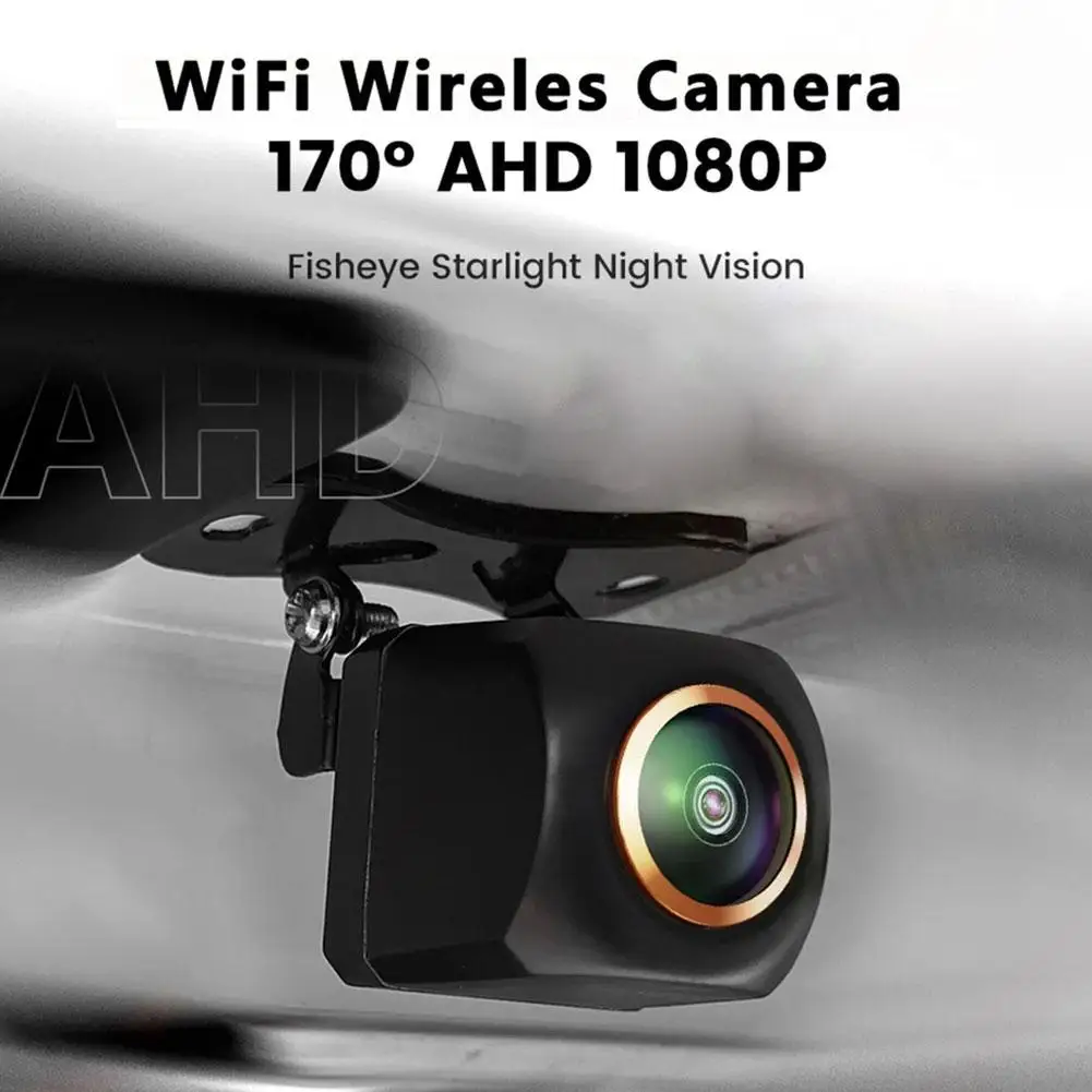 

1080P Wireless Car Rear View Camera WIFI 170 Degree HD Night Vision WiFi Reversing Camera Dash Cam for iPhone Android 12V 2 A3W6