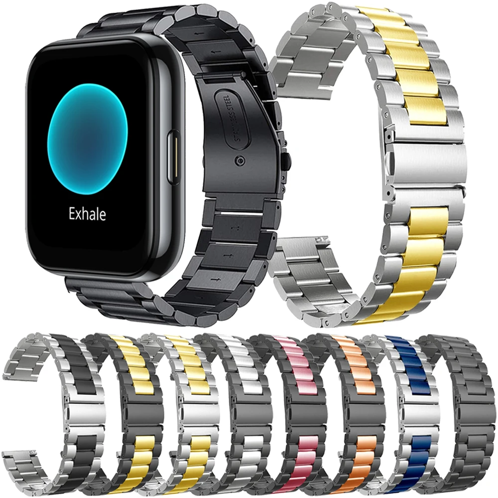 

Ремешок из нержавеющей стали для Realme Watch S 2 Pro, сменный Браслет для Fossil Gen, 20/22 мм
