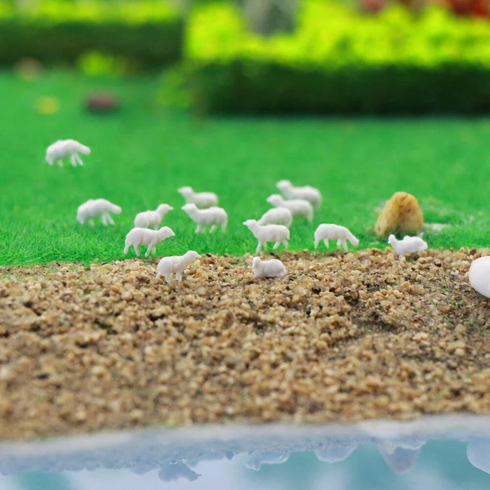 10Pcs 1:150 Model Sheep White Farm Animals Sheep HO Scale Model For Train Doll House Room Box Farm Animals Model 4