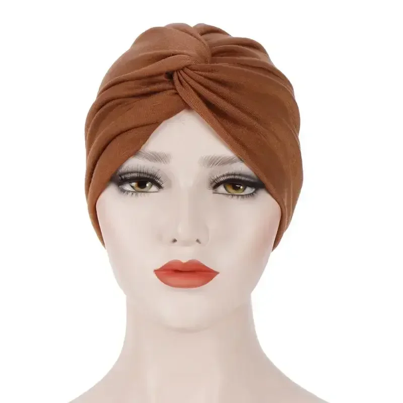 Women Hat Pleated Turban Muslim Chemo Cap Underscarf Headwear Headwrap Bonnet Covers Hair Bandanas Head Scarf Beanie India Caps 3