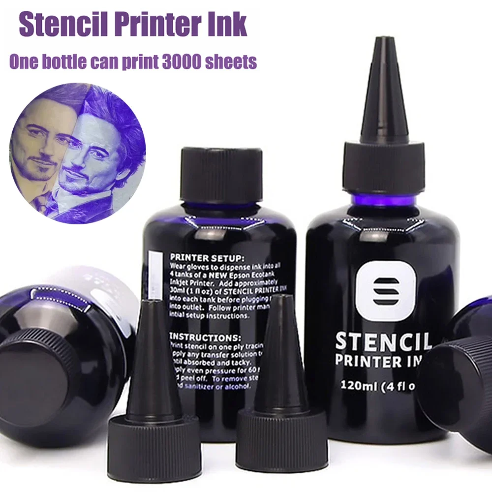 1/2PCS 120ml Tattoo Stencil Printer Ink 4oz Transfer Tracing Paper A4 Inkjet Transfer Machines Dedicated Ink Tattoo Accessories