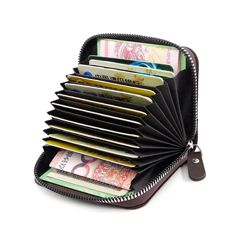 Card Holder Vintage Style PU Card Bags Fashion Deep Color IC/ID Holder Outdoor Cash Coins Business