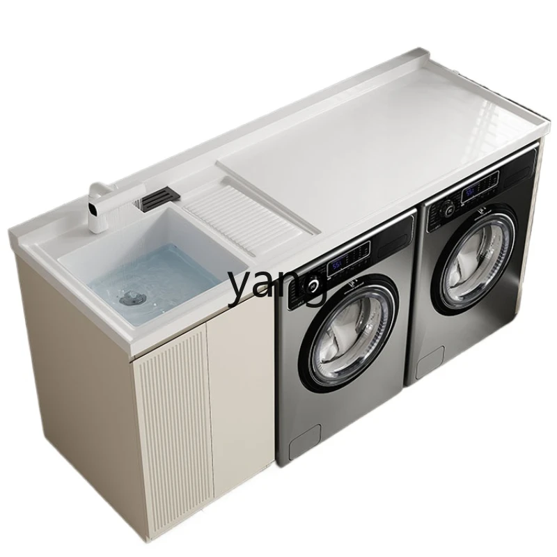 

CX Stainless Steel Honeycomb Aluminum Balcony Drum Washing Machine All-in-One Cabinet with Washboard