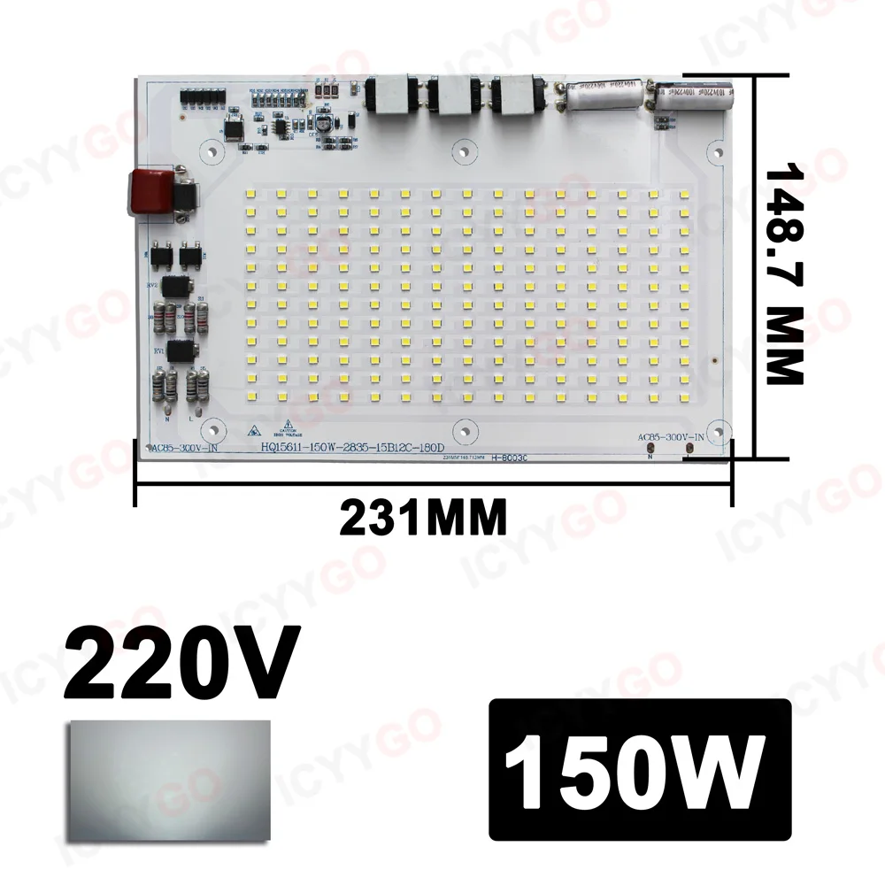 ハイパワ? 100 ワット 150 ワット LED ライトパネル AC 220 V ドライバ?不要 SMD5054 チップ PCB 光源ボ?ド DIY 投光器用