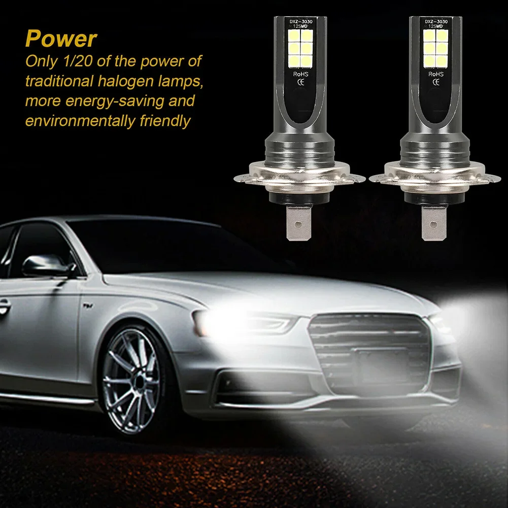 자동차 LED 조명 키트, 오류 없는 캔버스 전구 세트, 방수 헤드라이트 변환, 6000K H7, 30000LM, 2PCs/세트