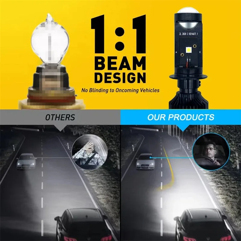 2개입 H4 H7 LED 프로젝터 터보 팬 자동차 헤드라이트 미니 렌즈 Y10 전구 캔버스 LED 오토바이 헤드램프 상향등 하향등 안개등