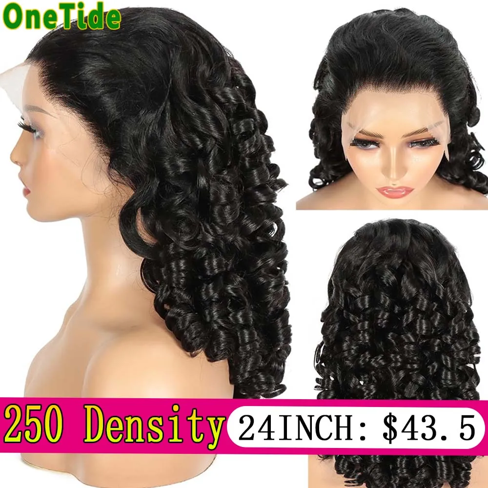 Body Wave 13x6 Hd Lace Frontal Wig Glueless Wigs Human Hair Bouncy Barrel Curly 250 Density 13x4 4x4 Lace Front Human Hair Wig