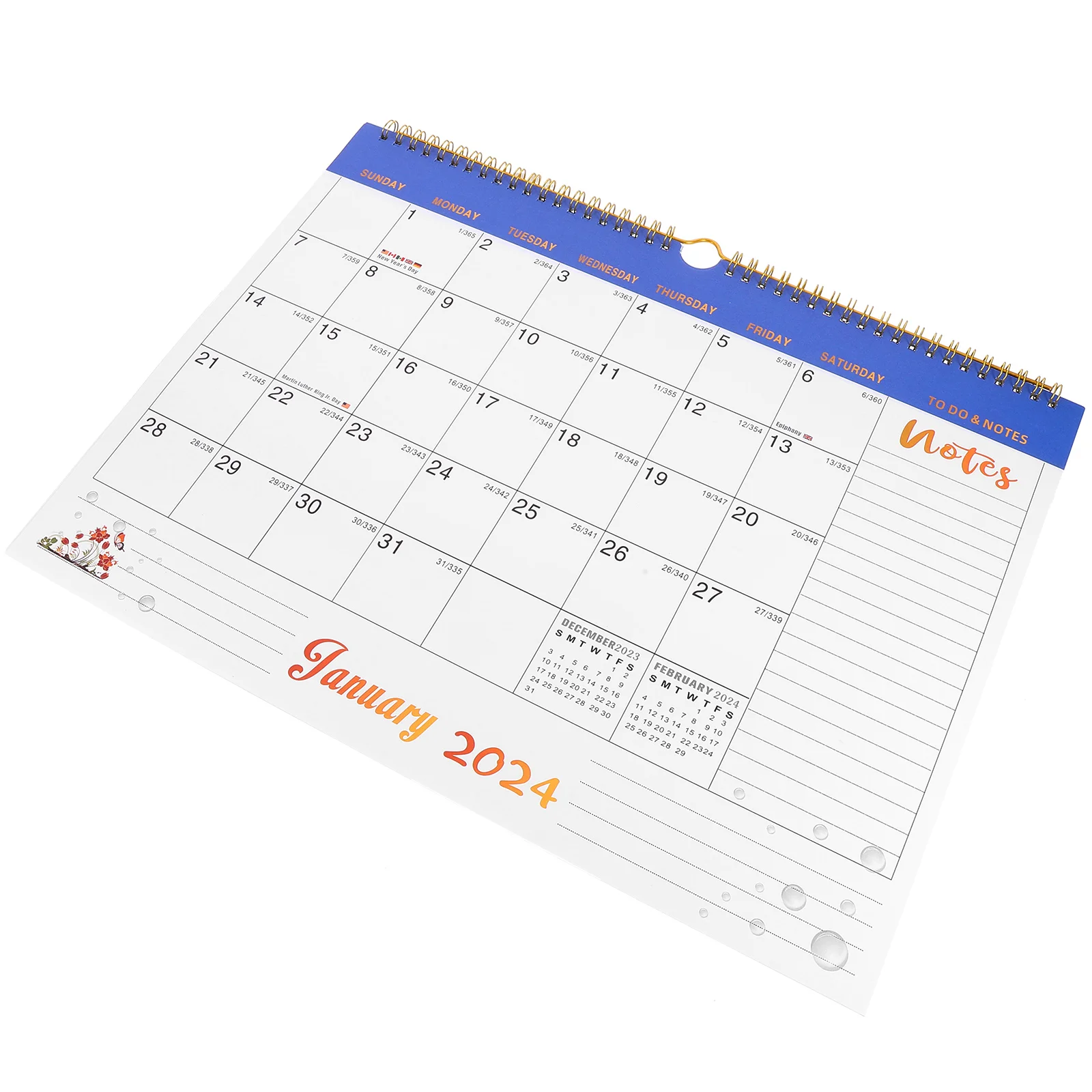 2024-2025 English Calendar Wall International Holiday Desk (20241-20256) (011) Home Hanging Planning Daily Monthly 2024 desk calendar home decor small coil novelty decorative standing paper creative office convenient desktop