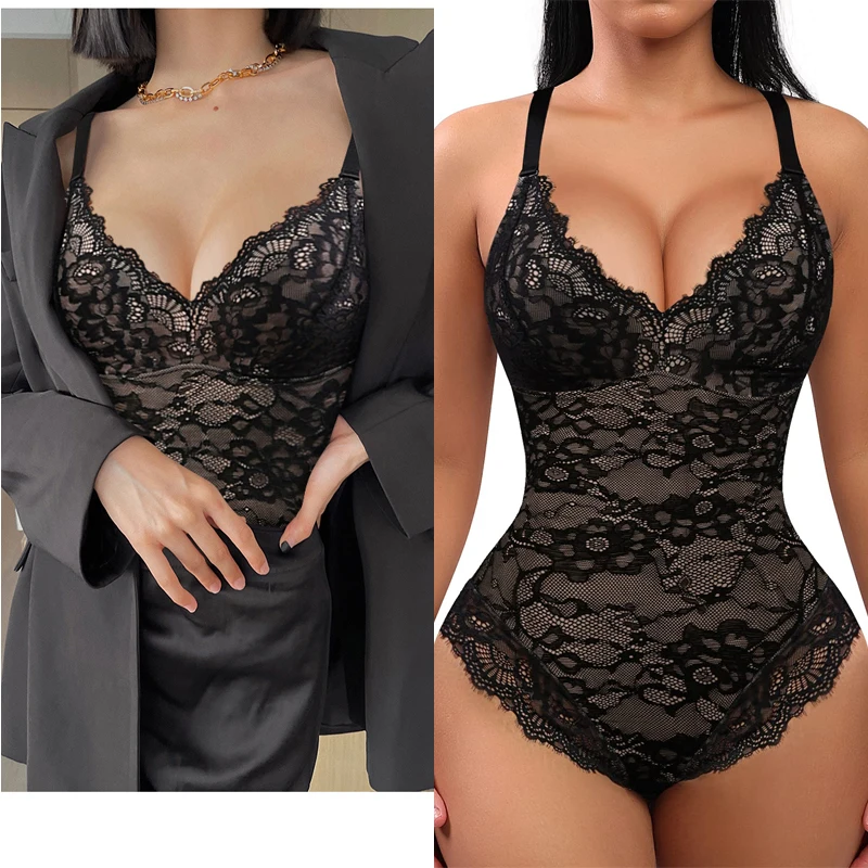 Sexy Lingerie Lace Bodysuit for Women Tummy Shapewear Women's V Neck  Camisole Sexy for Women Lingerie Set Exotic