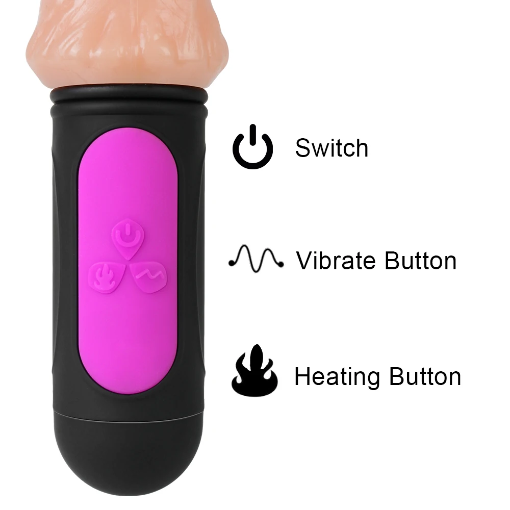 Gode ​​chauffant réaliste, vibrateur pliable, doux, énorme point G, Stimulation de l'anus, 7 vitesses, jouet sexuel pour femme_voghion.com