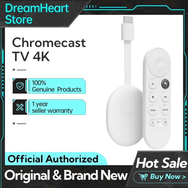 Google Chromecast with Google TV 4K HDR Streaming Media Player Google  Assistant Voice Control in Snow in the Media Streaming Devices department  at