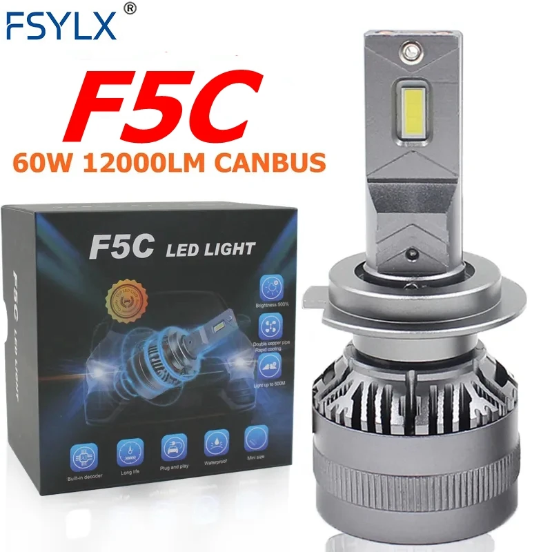 F5C 120W 12000LM H7 H11 9005 9006 H1 LED Bulbs LED H7 headlight kit Fog Light H4 H7 H8 H16 Car LED Lamps LED Headlights Bulb