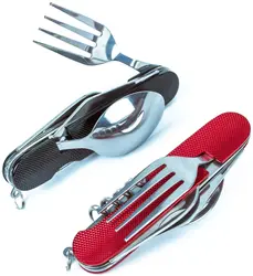 Pochette multifonctionnelle pliable en acier inoxydable, coutellerie de pique nique de Camping en plein air, couteau fourchette cuillère pièces de table 