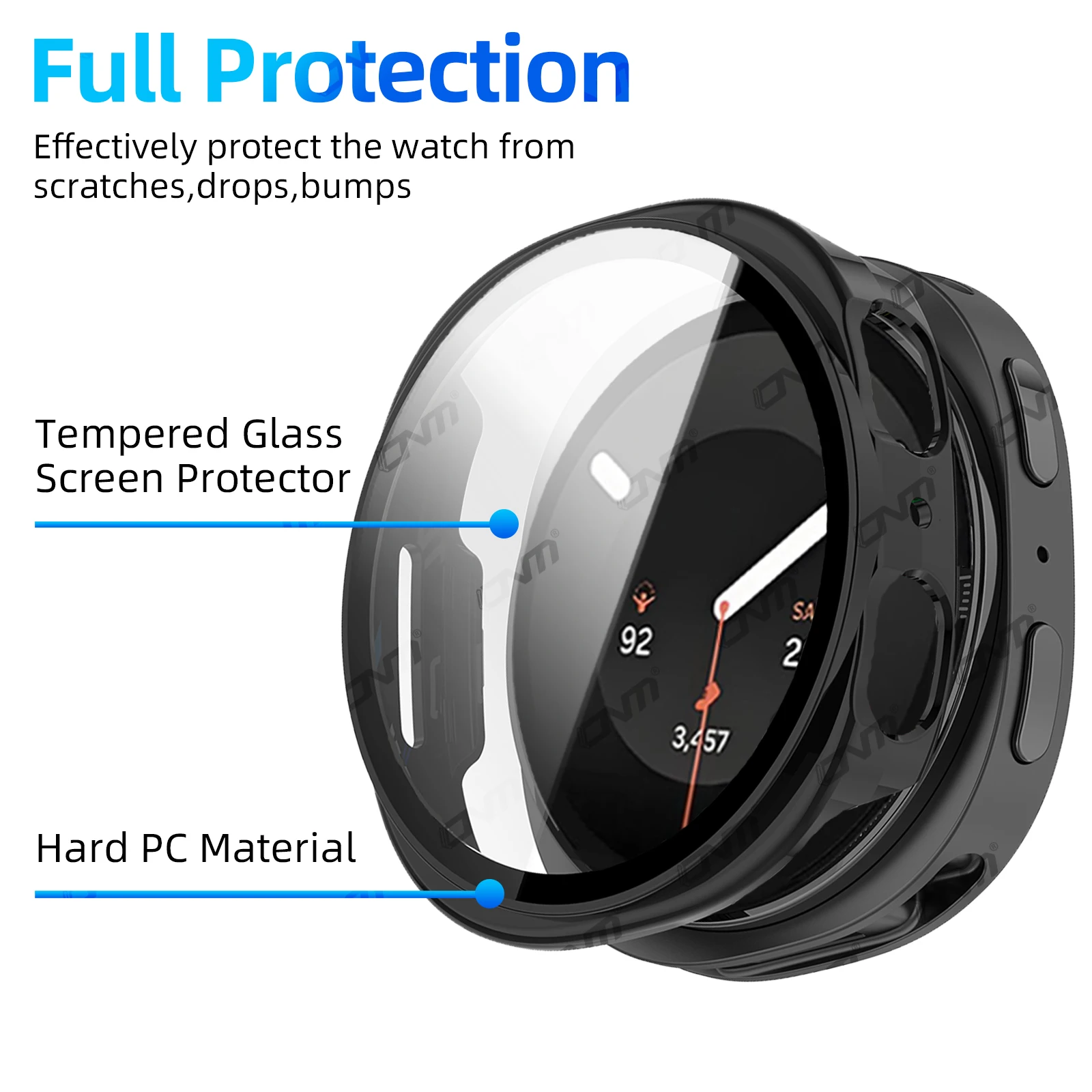 Premium Tempered Glass Screen Protector & Hard PC Bumper Case