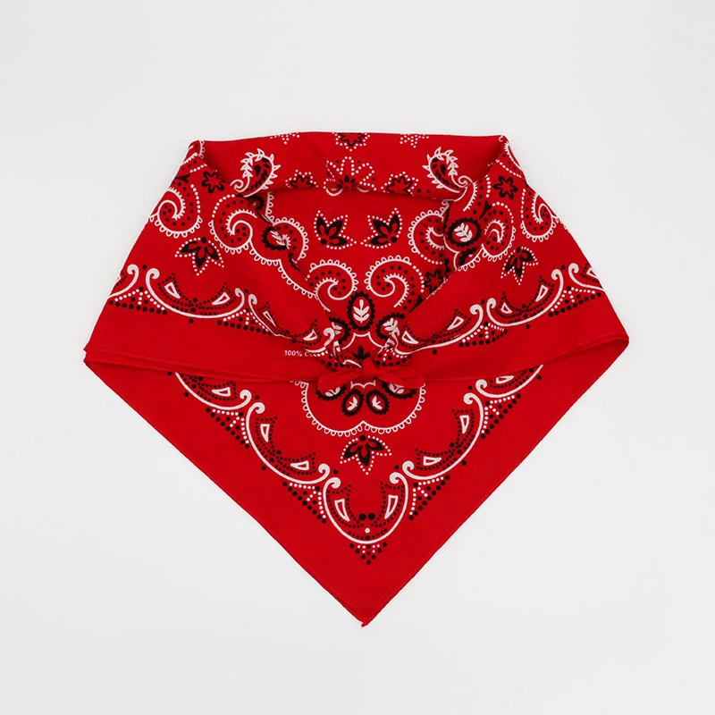 68CM Retro Blue Red Paisley Large Square Bandana Cotton Hip Hop Headband Scarf 3