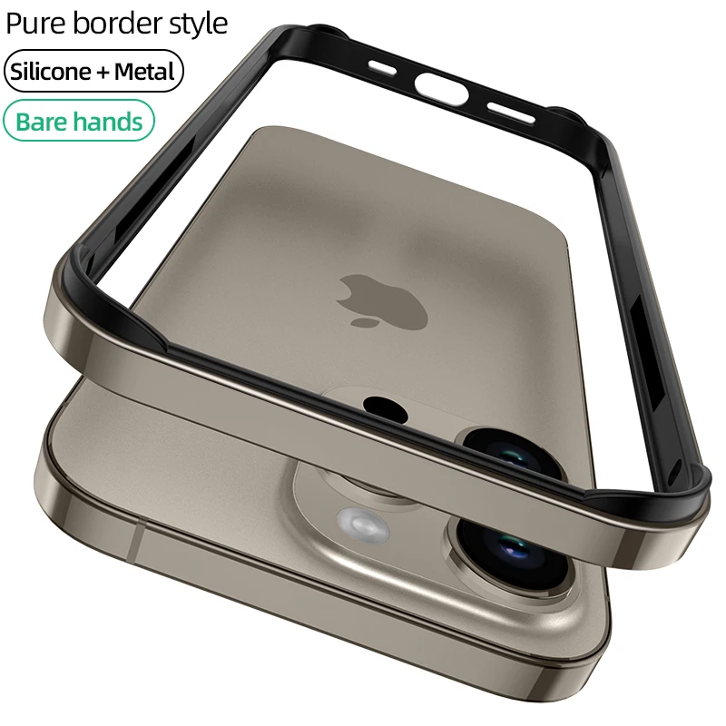 Hybrid Silicone Frame Aluminum Metal Phone Case with Enhanced Heat Dissipation Bumper