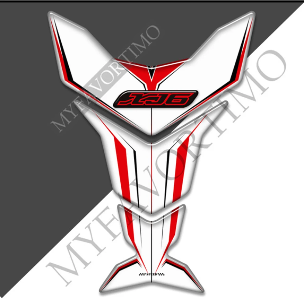 Motorcycle Tank Pad Fish Bone Stickers Emblem Badge Logo Fuel Oil Kit Knee Helmet Protector For Yamaha XJ6 XJ6N XJ600 XJ650