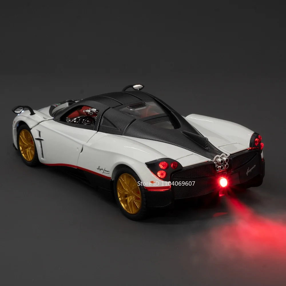 1:24 Pagani Huayra Dinastia 스포츠카 모델 장난감 합금 다이캐스트 사운드 라이트 4 도어 오픈 레이싱 차량 어린이 선물 컬렉션