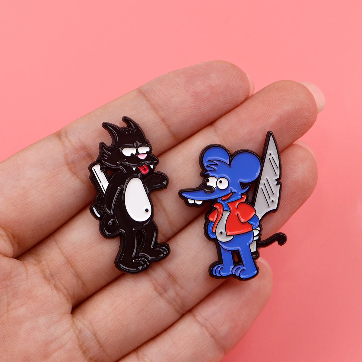 Cartoon Schwarze Katze Broschen Für Frauen Lustige Maus Emaille Pin Metall Abzeichen Schmuck Kleidung Rucksack Zubehör Freunde Geschenk – Detail 5