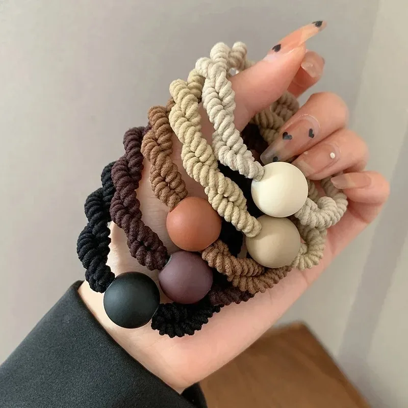 hair accessories 10PCS Headband Leather Band Female High Ponytail Holster Hair Accessories Simple High Elasticity Durable Rubber Band Hair Circle