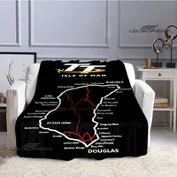 Motorcycle isle of man tt Printed blankets Flannel Warm blanket Soft Cozy Blanket Travel Blankets bed linings Birthday Gift 1