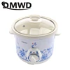 DMWD electric 140w Slow Cookers mini mechanical timer control stew foods Ceramic liner Blue and white porcelain color 1.5L 3