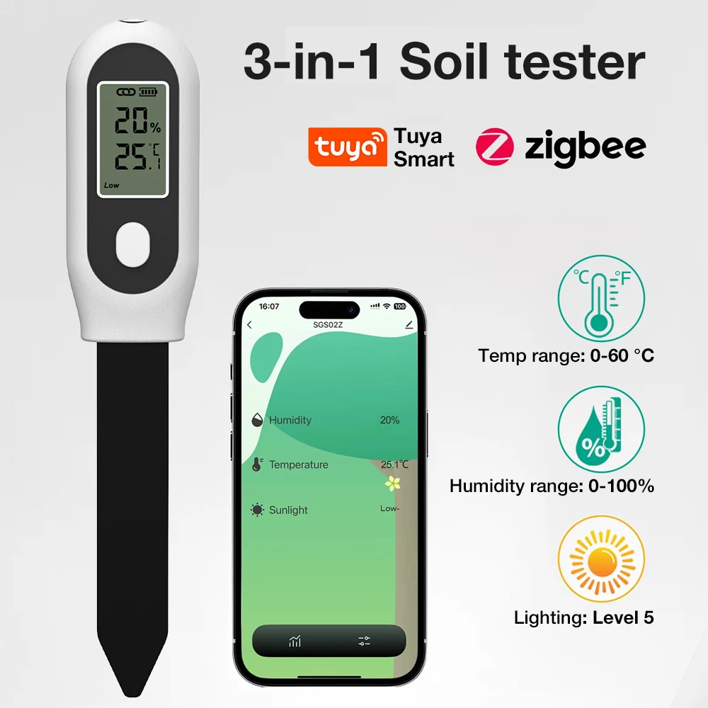 Tuya Zigbee Soil Meter For Garden