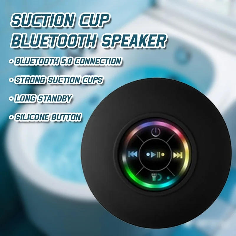Waterproof Bluetooth Speaker With Led Lights For Bathroom_voghion.com