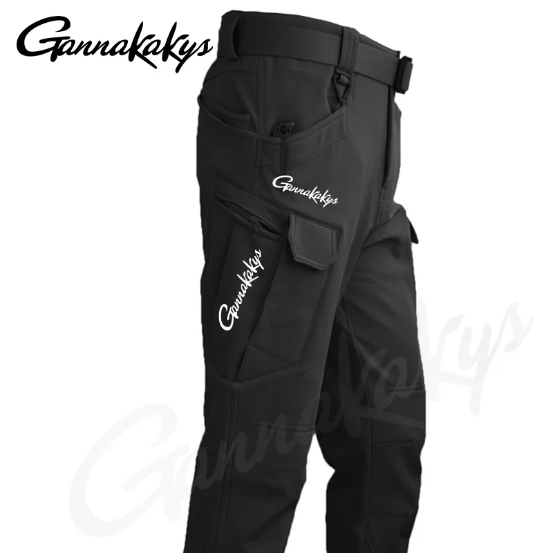 Autumn and Winter Sports Fishing Pants with Velvet Tactical Waterproof Pants Fishing Hiking Camping Work