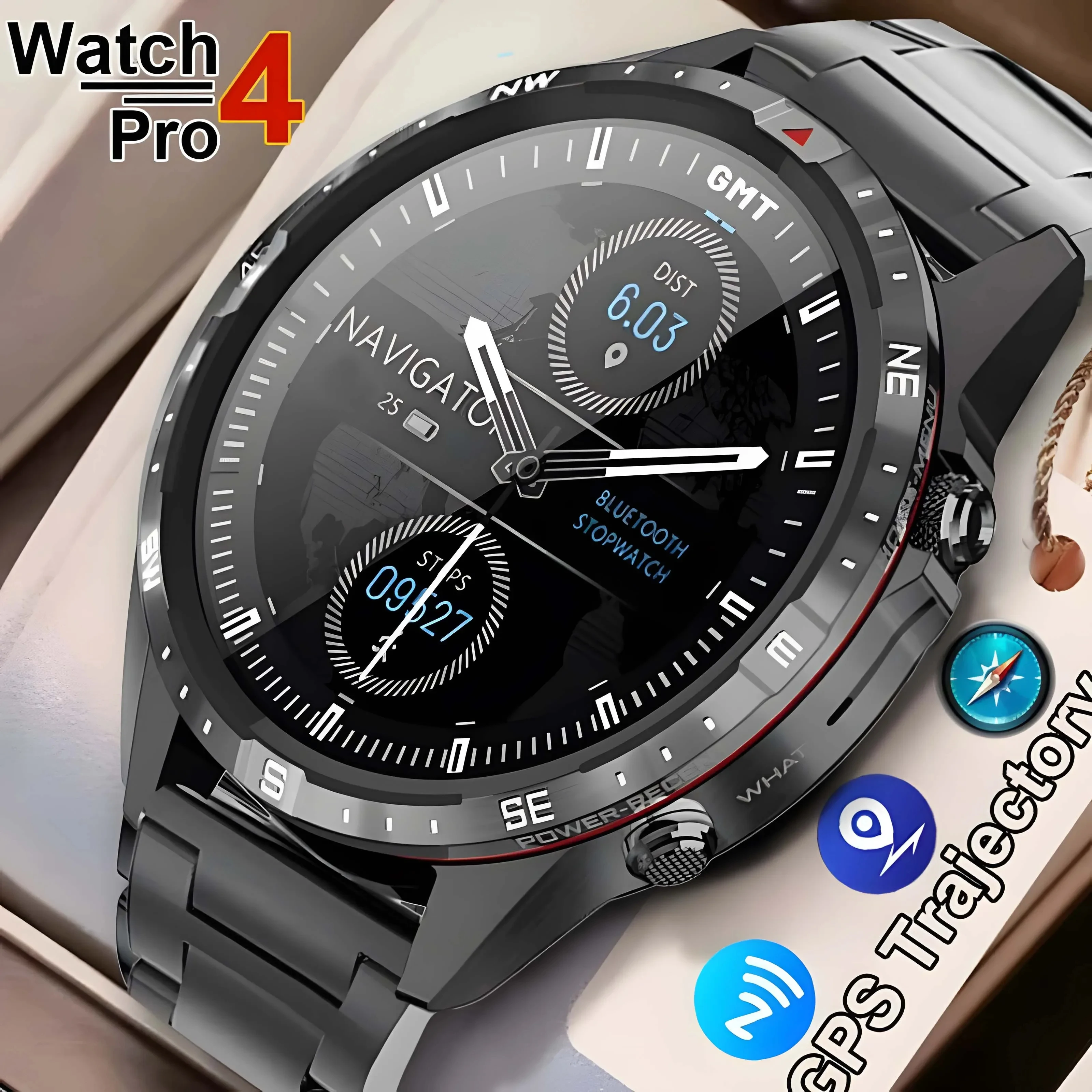 

2024 New Men Fitness Smart Watch Heart Rate Monitor Pedometer Compass Smart Watch 100+ Sports Mode lP68 Waterproof Smart Watch