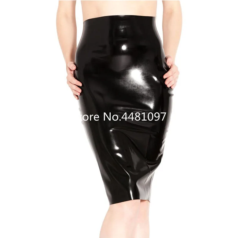 

Handmade Women Black Latex Catsuit Rubber Gummi Dress Off Shoulder Customize