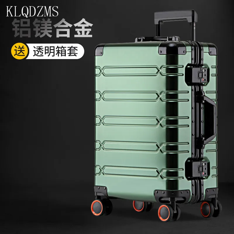 

KLQDZMS 20 "24"29 Inch New Luggage All Aluminum Magnesium Alloy Trolley Case Business Travel Boarding Box Storage Suitcase