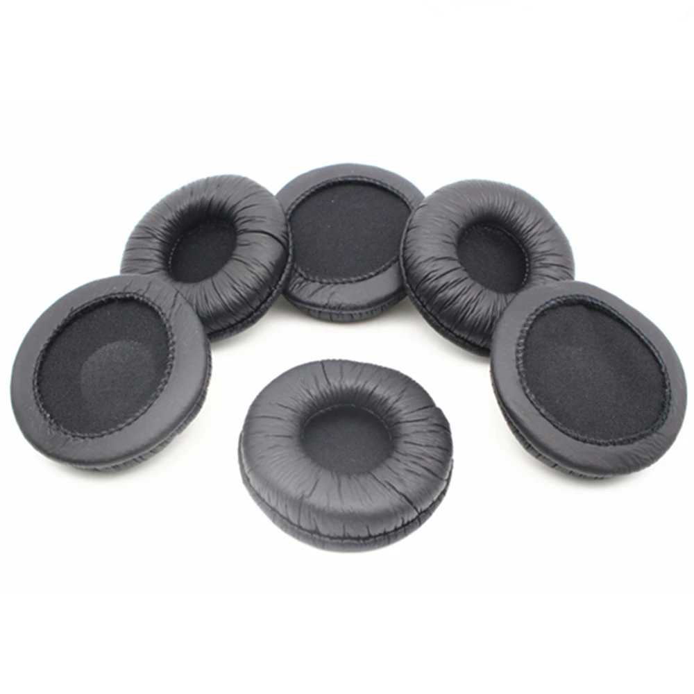 

10Pcs 6cm Soft Leather Ear Cushions Sponge headphone Pads Durable Earbud Earpads fit on ATH ES55