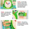 Montessori Wooden Frog Clock Toys For Kids,Learning Calendar,Weather,Season,Time,Week,Early Educational Toy for Boys And Girls 2